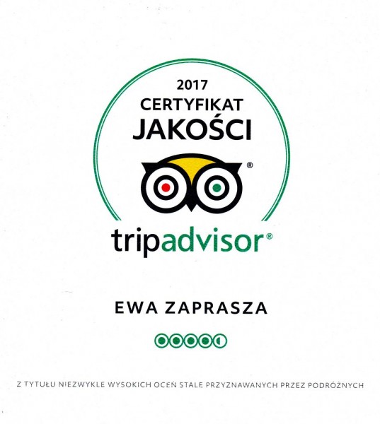 Kolejny certyfikat TripAdvisor do kolekcji